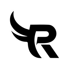 Modern style bird silhouette and letter logo design