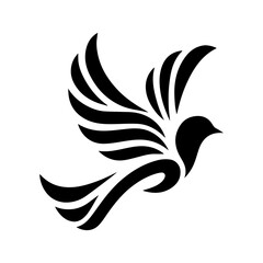 Modern style bird silhouette and letter logo design