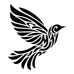 Obraz premium Modern style bird silhouette and letter logo design