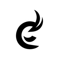 Obraz premium Modern style bird silhouette and letter logo design