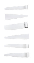 Isolated Torn White Paper Pieces Abstract Background Illustration
