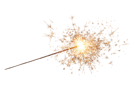 Bright Sparklers Burning Golden Light Celebration Fireworks