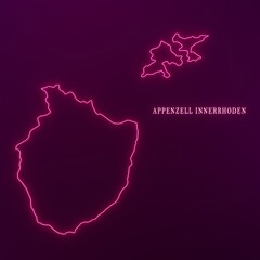 Switzerland Appenzell Innerrhoden Canton Abstract Futuristic Neon Map