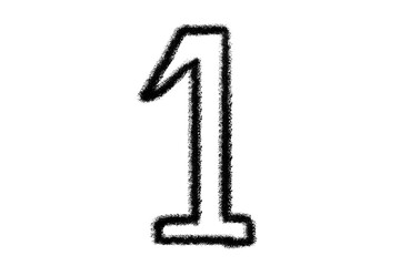 number 1 made of numbers symbol  transparent background