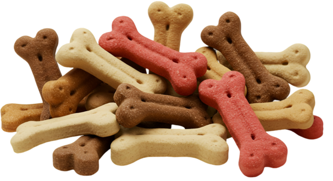 Pile Of Biscuit Bone Treat With Transparent Background Photo