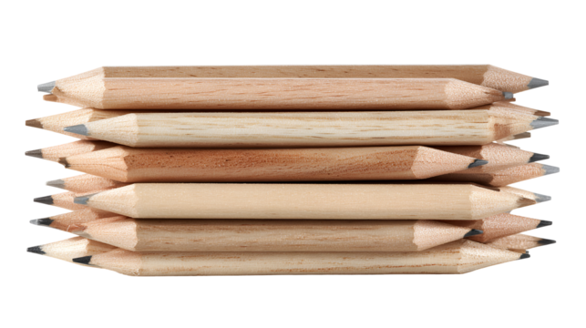 Stack of wooden pencils art supplies drawing writing creativity