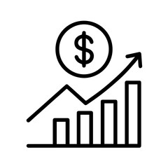 Dollar Growth Or Profit Trend Icon