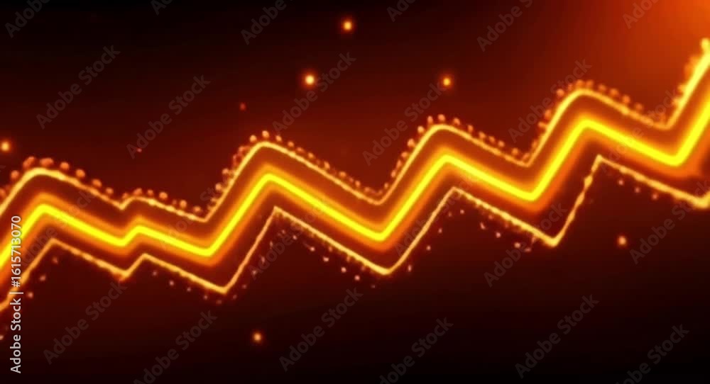 Aufkleber glowing zigzag line abstract animation on dark background for presentations