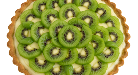 Kiwi Fruit Tart Illustration With Green Slices On Isolated Background PNG