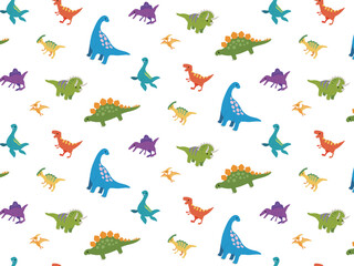 かわいい恐竜のパターン背景イラスト