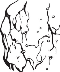 Abstract Black And White Art Depicting Dripping Liquid Forms In A Graphic Style Design