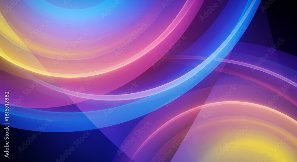 Aufkleber colorful abstract gradient background with dynamic wave lines and shapes