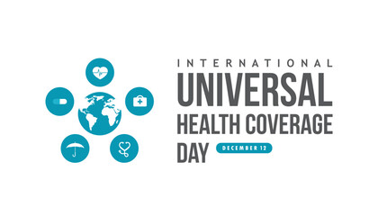 international universal health coverage day vector concept design