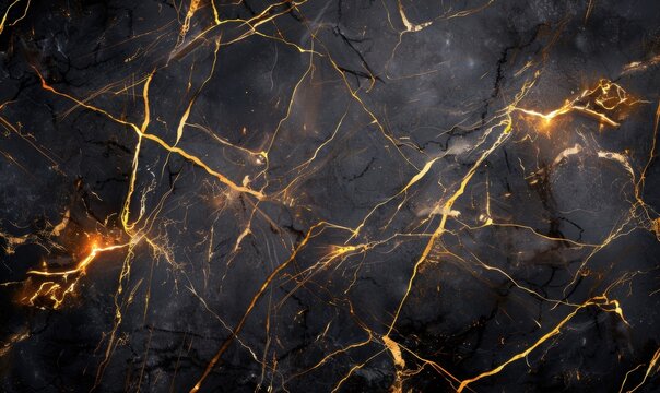 Black marble texture with gold veins sophisticated design background