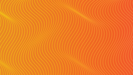 Abstract Orange Background with Wavy Lines of Dots Gradient Color and Optical Illusion Effect for Modern Designs