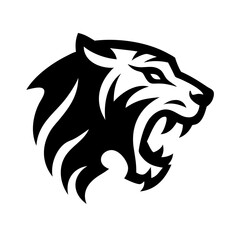 Roaring Tiger Logo Design Vector Art Icon PNG - Transparent Background