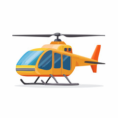 Fototapeta premium Aviation Icon: Illustration of a Cartoon Helicopter for Transportation and Travel Needs