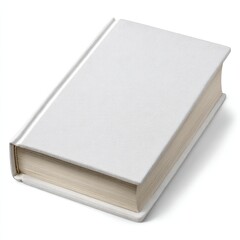 Fototapeta premium Blank off white hardcover book with textured cover and cream pages closed