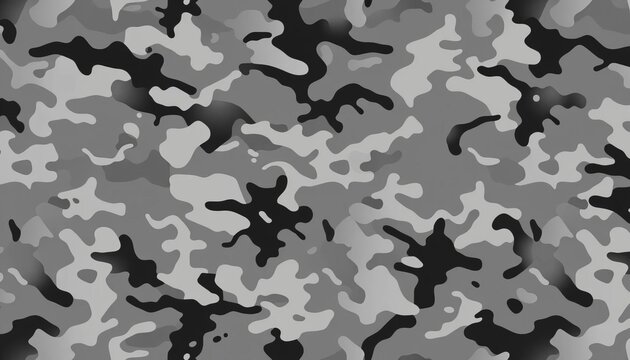 Seamless grey military camouflage vector pattern ideal for fabric printing and apparel design,  army,   grey camo