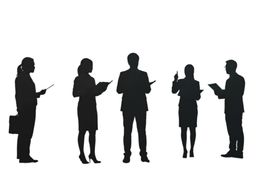 Silhouette Group of Business People in a Meeting Work Environment Photo