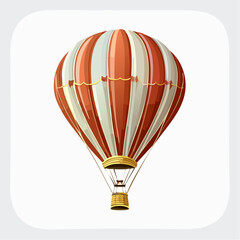 Fototapeta premium A whimsical journey: Illustrated hot air balloon soaring against a serene backdrop