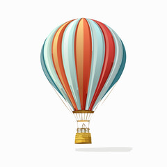 Fototapeta premium Whimsical Journey: A Captivating Hot Air Balloon Illustration Against a Plain Backdrop