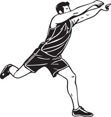 Athletic Man in Action Delivering a Powerful Strike Isolated on White Background