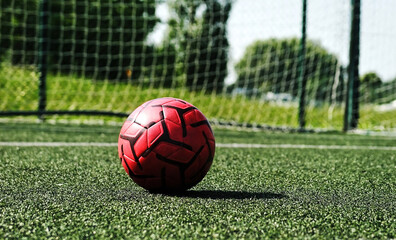 Soccer Ball On A Green Grass On A Soccer Game
