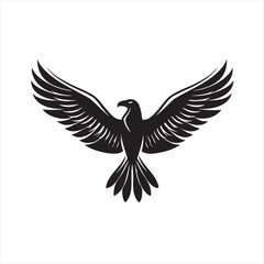 Obraz premium Majestic Soaring Eagle Silhouette - Black Vector Art
