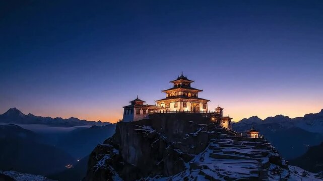 Scenic View of Paro Taktsang (Tiger's Nest) Monastery at Dawn in Bhutan