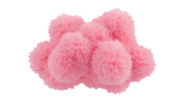 Pink Fluffy Abstract Shape Isolated On Transparent Background A 3D Render
