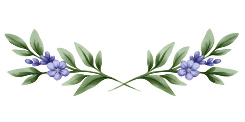 Beautiful spring bouquet of white snowdrops and blue lupin flowers with green leaves on a white background