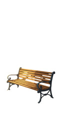 Pixel Art Illustration of Empty Park Bench on Transparent Background