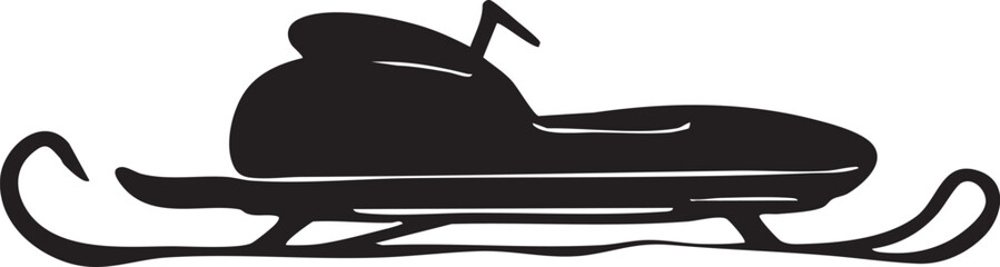 Sleek Silhouette of Modern Snowmobile Against a Clean White Studio Backdrop Image