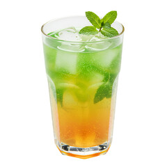 Realistic Photo Of Refreshing Drink With Mint Ice In A Transparent Glass
