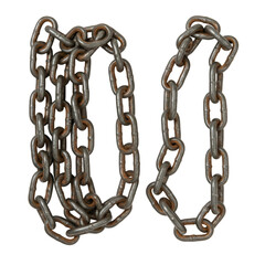 Obraz premium Realistic 3D Illustration Of Rusty Metal Chain Isolated On Transparent Background