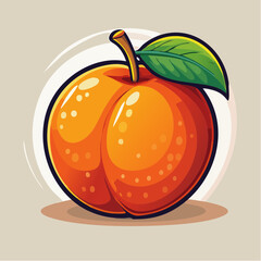 Stylized peach illustration featuring vibrant colors and cartoonish design elements