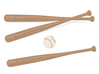 Baseball bat on a white background.
