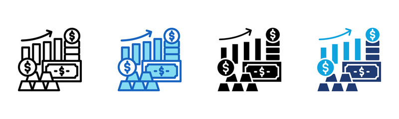 Investment Growth icon Multi Style Vector Illustration