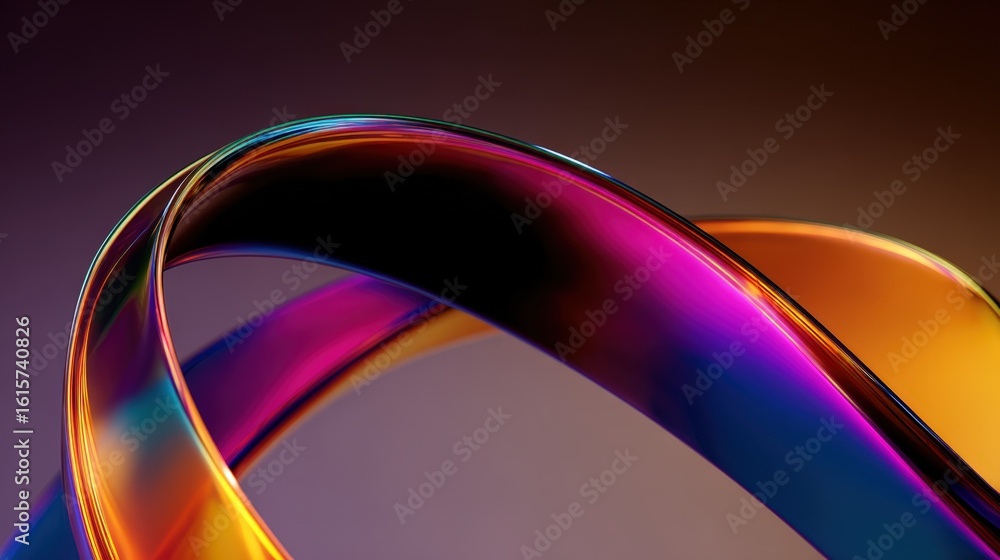 Poster abstract iridescent curves flowing design vibrant colors background image for modern technology webs