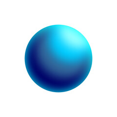 Blue Glossy Glass 3d Ball material on transparent background.