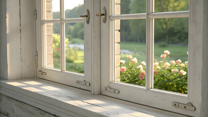 Sunlit Serenity Through a Classic Window