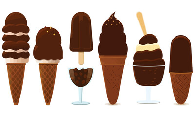 Colorful Ice Cream & Popsicle Icon Set | Cute Summer Dessert Illustrations & Sweet Treat Graphics

