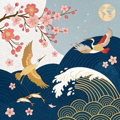 Obraz premium Japanese pattern background