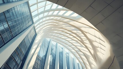Architecture details of modern architecture. Building abstract background. 3d rendering