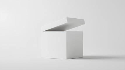 Blank white box mockup on white background. 3D rendering