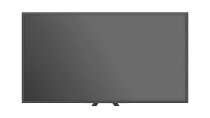 3D Vector Illustration of a Gray Flat Screen LED TV on Transparent Background