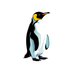 Fototapeta premium Majestic King Penguin A Striking Portrait Against a isolated on transparent background Generative AI. 