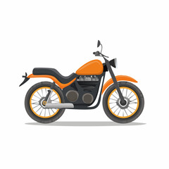 Obraz premium Vibrant orange vintage motorcycle illustration showcases classic design elements