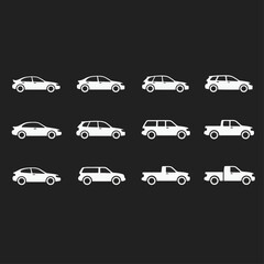 Fototapeta premium Set of Flat Car Icons – Modern Vehicle Symbols